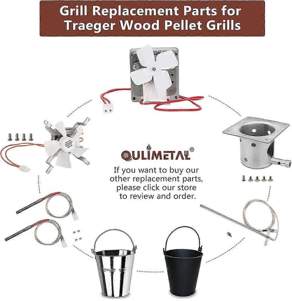 Rustfri stål grill reservedele til Traeger og de fleste Pit Boss pillegrillbrændere
