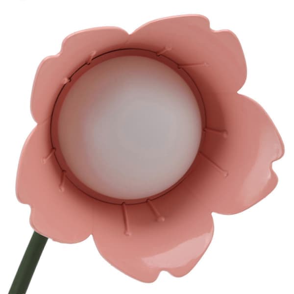 (Rosa) LED-bordlampe til børn, USB genopladelig blomster- og fugle D