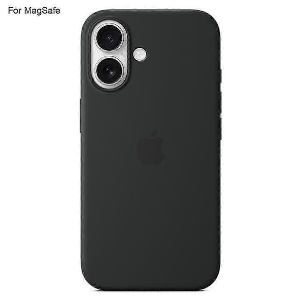 För iPhone 16 skal kompatibelt med MagSafe flytande silikonbaksida och induktionspopover-design_bs8z Svart