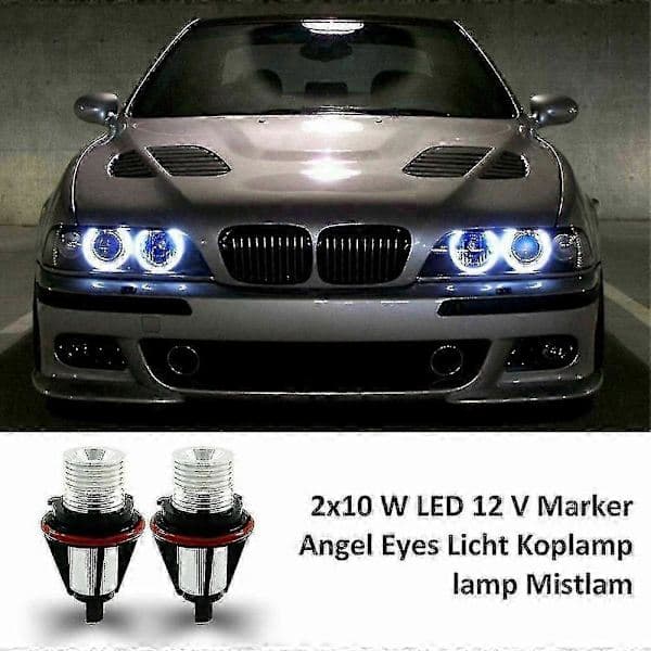 LED Angel Eye -merkkivalopolttimot 8000K valkoinen 2kpl, yhteensopiva BMW E39 E53 E60 E63 E64 E66 E87 X3 X5 kanssa
