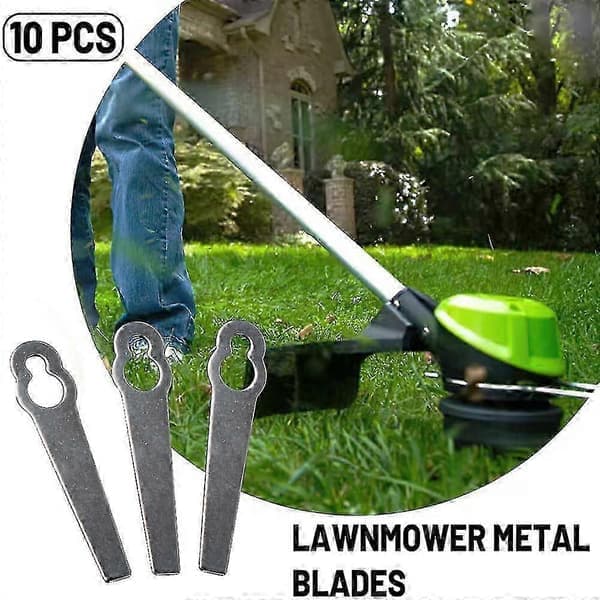 10 universelle gressklipperblader i metall, erstatningsblader for gresstrimmere og klippere