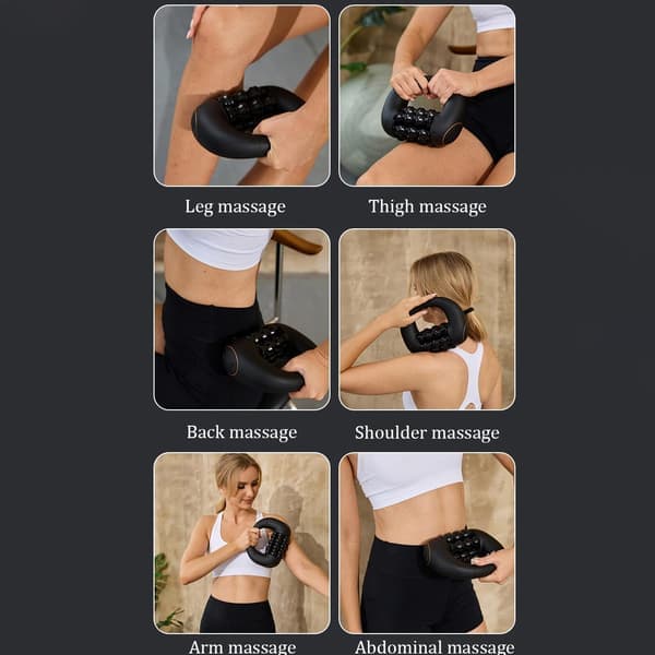 Sculpt Roller, Trådløs Smart 6-Stangs Bionisk Elektrisk Massagerulle, 3-Hastigheds Vibrerende til Præcis Muskelknude- og Ømhedslindring, til