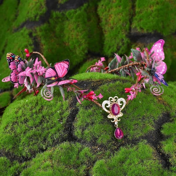 Fairy Queen Crown Rosa Vingar Älvhuvudbonad Skogsfjäril