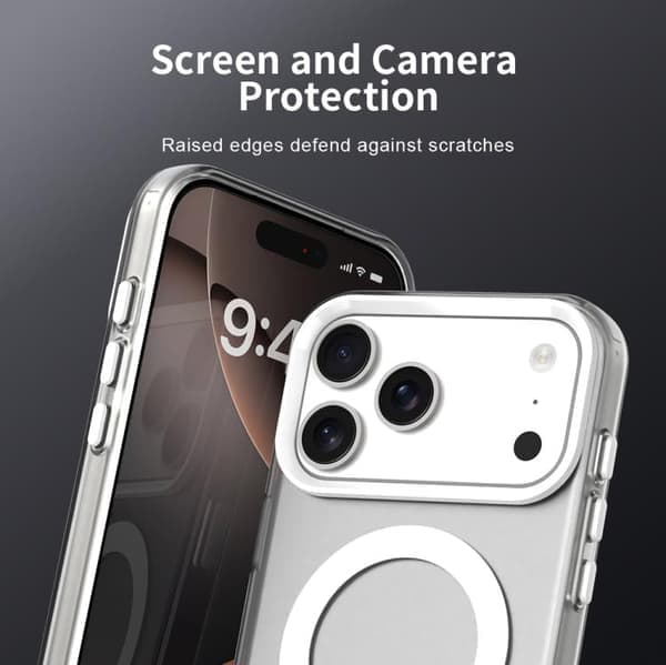 iPhone 17 Pro Max Deksel - Candy Magsafe PC Hybrid TPU Hvit Vit