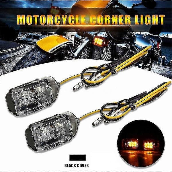 2 stk. 12v Mini 6 Led Motorcykel Blinklys Blinklys Pære Sort