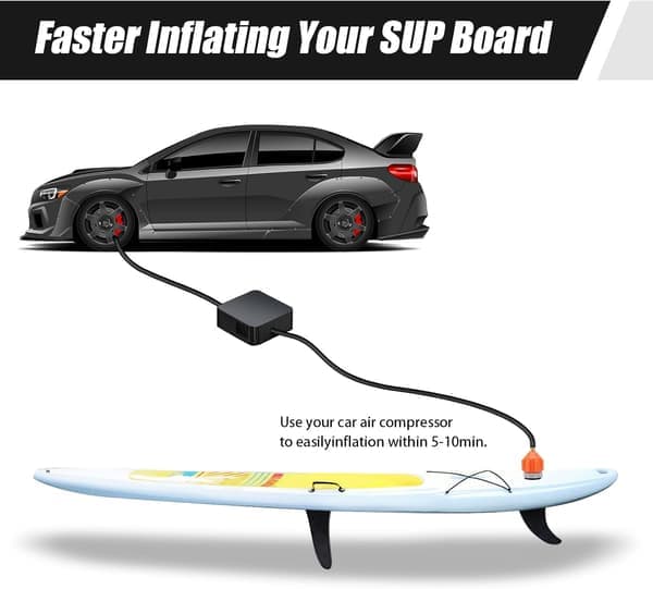 2-PAK Oppustelig Stand Up Paddleboard Pumpeadapter - Universal Standard Schrader Luftventiladapter Pumpehovedstik Konverter til