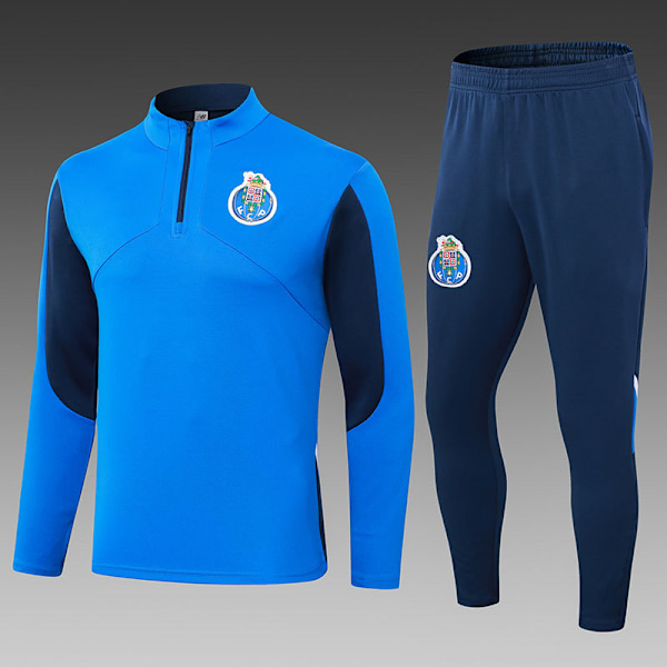 2425 Nya Argentina Bayern Portugal Lika Halv Dragkedja Jacka Vuxen Fotboll Uniform Set Vartu/Coloured Blue L