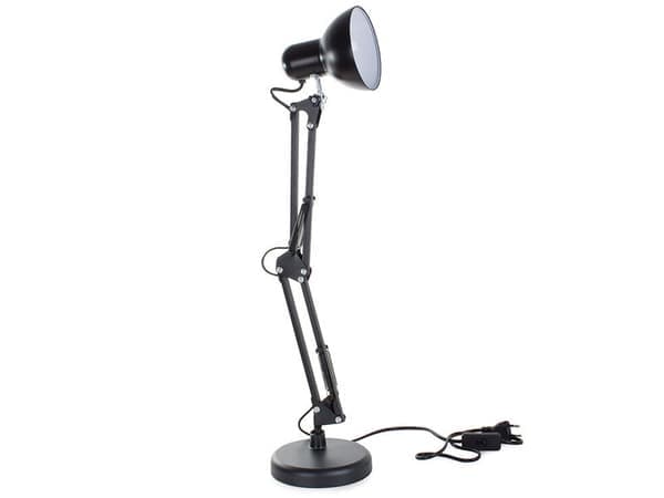 Justerbar skrivebordslampe, svart