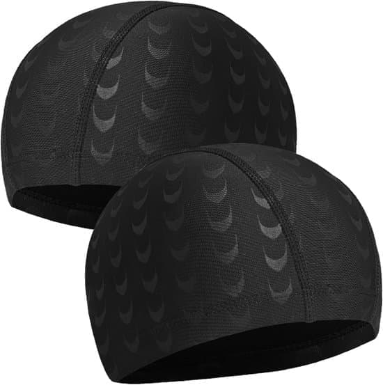 2-pakke badehetter øre- og hårbeskyttelse - badehetter for voksne (menn og kvinner) trykt design dobbeltlags elastisk materiale: