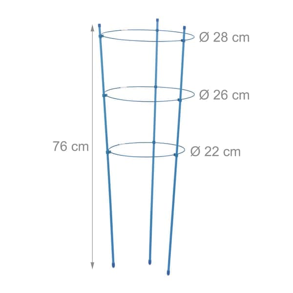 Växtstöd 76 cm blå, set om 6