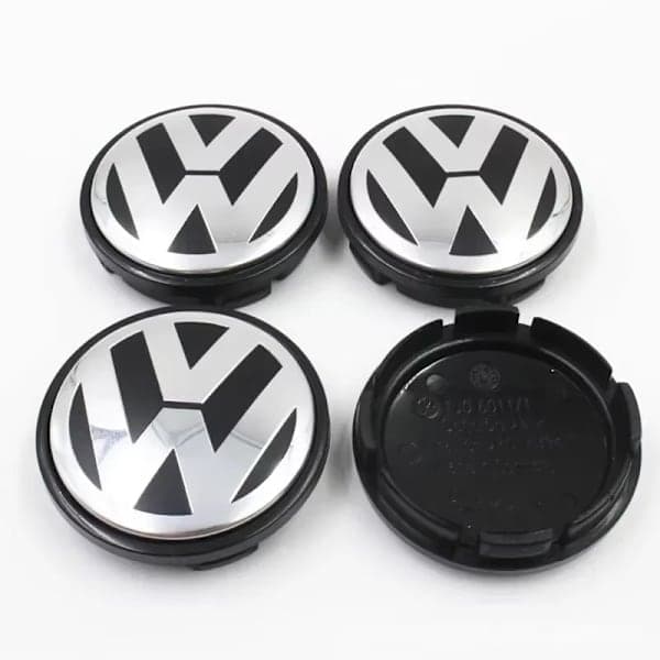 4-pak Volkswagen Nwaps-Hjul Nav Emblem 56mm Sølv