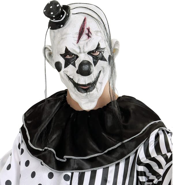 Voksen Killer Klovnemaske (med hår og minihat)