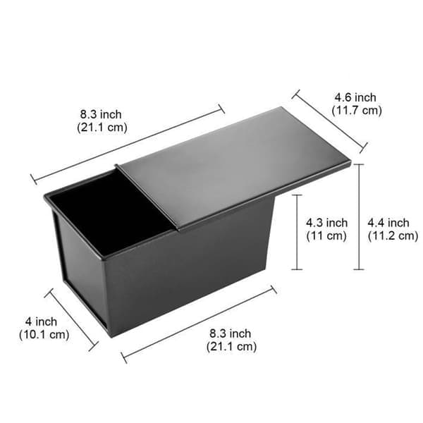 Stekeform for toast, brød, bakverk, kjeks, brødform, form, stekeform med lokk
