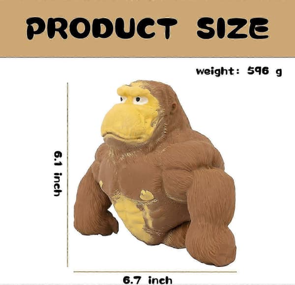 Elastisk Ape Stressleke, Morsom Gorilla Dekompresjonsleke for Barn og Voksne