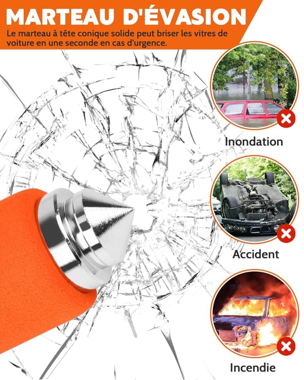 Tevlaphee Auton Varkaudenestolaite - Ohjauspyörän Lukitustanko, Ajoneuvon Turvallisuus, Oranssi Orange