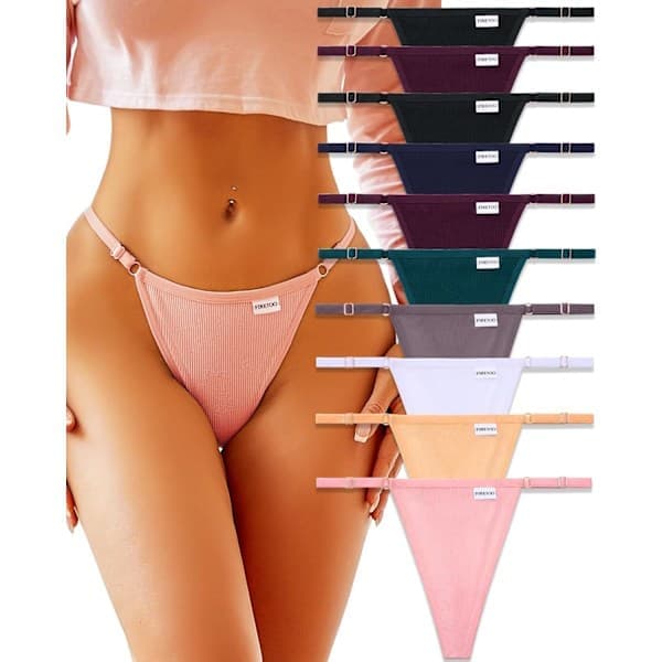 10-pack justerbara stringtrosor för kvinnor, sexiga underkläder Seta - 10-pack Seta - 10-pack XL - XL