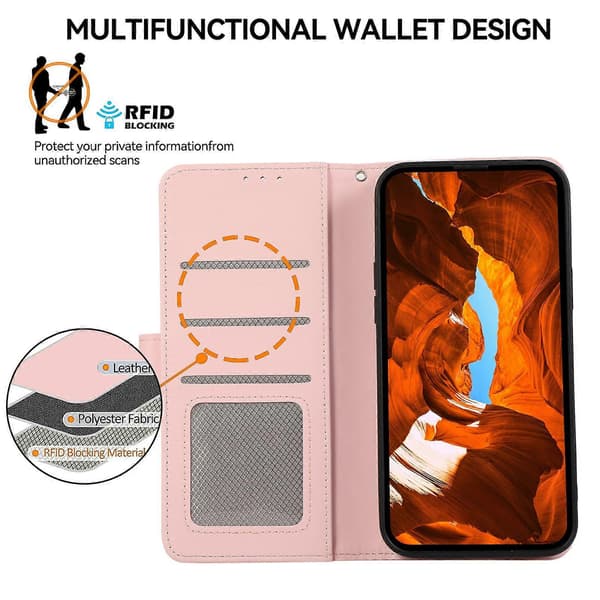 OnePlus Nord CE5 5G Flip PU Läder Plånbok Telefonfodral Pink