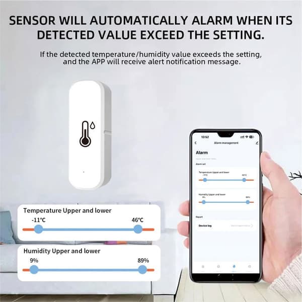 4 x Tuya Wifi Temperatur- og luftfugtighedssensor Indendørs Termometer Hygrometer 4 4