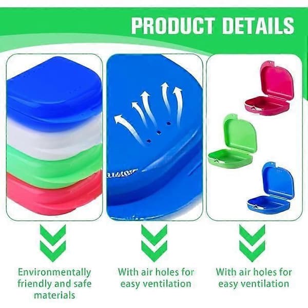 Tandprotese Opbevaringsboks - Slikfarve - 4 STK