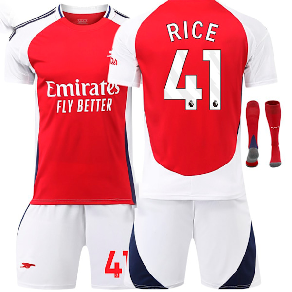 2425 Arsenal Kotipeli No. 7 Saka, No. 8 Odegaard, No. 11 Martinelli ja muita aikuisten ja lasten pelipaita-settejä No.41 RICE 26