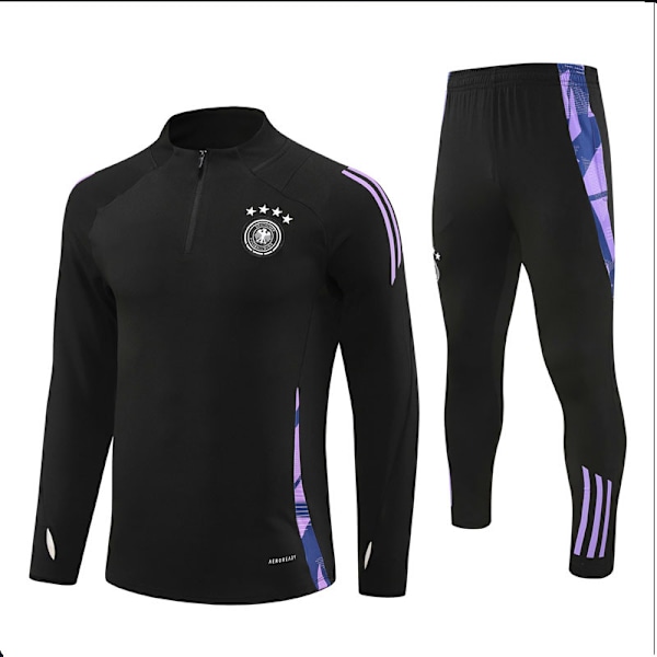 2425 New Germany Långärmad Halv Zip Träningströja för Vuxna och Barn Black M