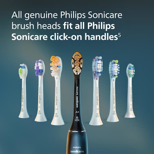 Udskiftningsbørstehoveder kompatible med Philips Sonicare, emballage kan variere Sort A3 Sort A3 Black A3
