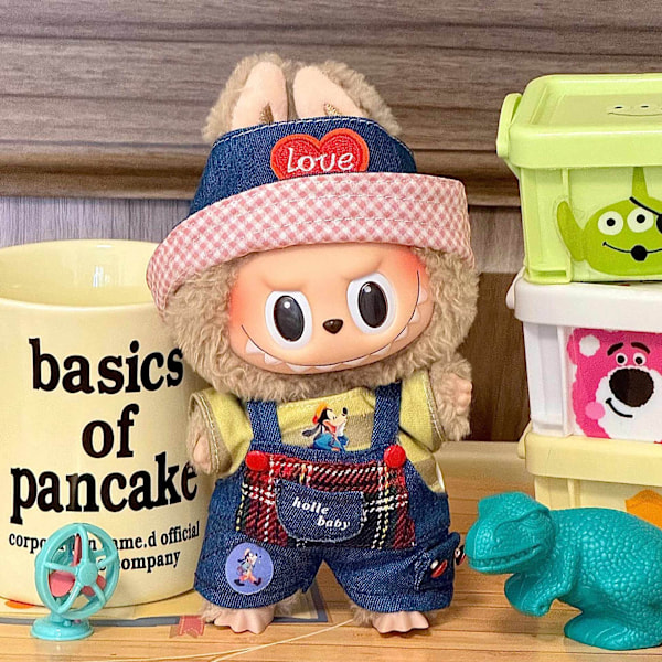 Labubu partykläder för första och andra generationens blind boxes gjorda av canvas (exklusive dockor) cowboy