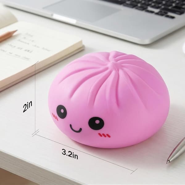 Dumpling Squishy Mystery Box, Kæmpe Blød Dumpling Stressbold Legetøj med Mad Damper, Strækbar Skrivebordslegetøj (Rød) Red