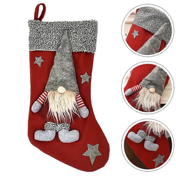 Klassrum Julstrumpa Tomte Julstrumpa Presentpåse Röd 45x26cm 1st