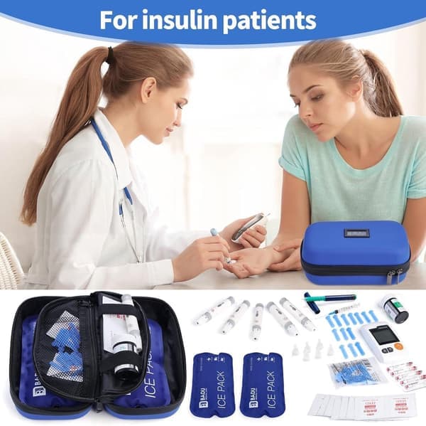ING Insulin køletaske, medicinkøler til diabetikere, med termometer