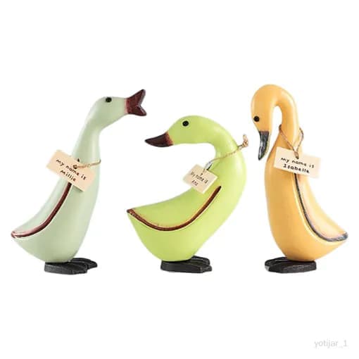 Søt andestatue i tre, dyreskulptur til hjemmet