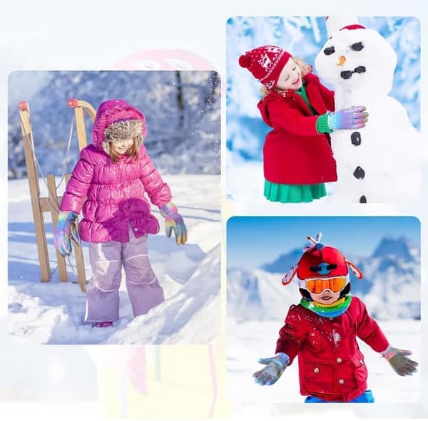 Vinterhansker for barn, vanntette, sklisikre, plysjfôrede, varme snowboardhansker for barn, jenter og gutter, 2-8 år【l】 L L