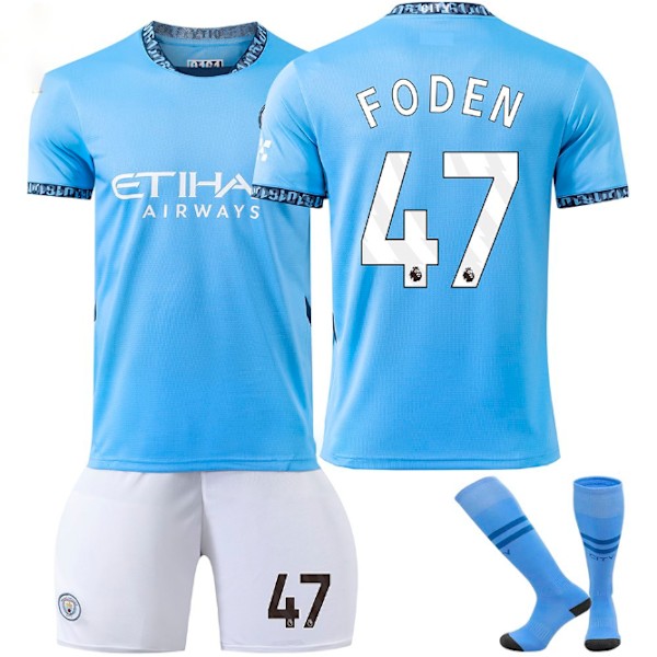 2425 Manchester City Hjemmefotball Fotballtrøye Nr. 9 Haaland 10 Grealish og andre fotballtrøyesett for voksne og barn No.47 FODEN XL