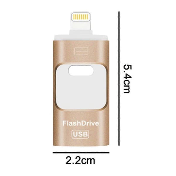 Photo Stick til iPhone – MFi-certificeret ekstern lagerplads Flash Drive, højhastigheds USB-hukommelse med multi-interface, Plug & Play 32GB Sølv Silver 32GB