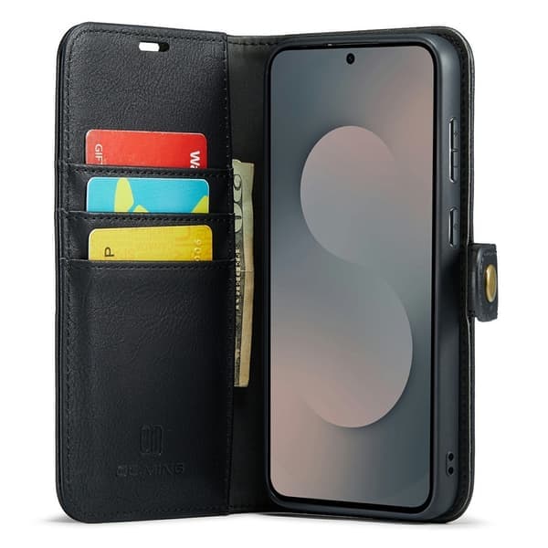 DG MING Samsung S25 FE 2-i-1 Magnet Plånboksfodral - Svart Svart