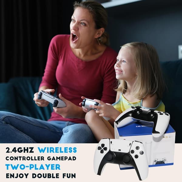 4K HDMI Retro Spillekonsol med 2 Trådløse Controllere M15 128G + 30.000 Spil