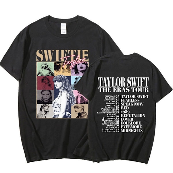 Musta monityylinen Taylor Swift -fanit-paita Painettu T-paita Paita Pusero Aikuisten kokoelma Taylor Swift -paita Saatavana useissa tyyleissä style 1 M
