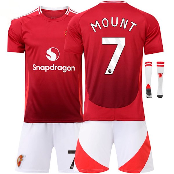 2425 Europeiska Röda Djävlar Fotbollsmatch Hemma No. 7 Cristiano Ronaldo 25 Sancho 10 Rashford och andra fotbollströjor för vuxna och barn No.7 MOUNT 16