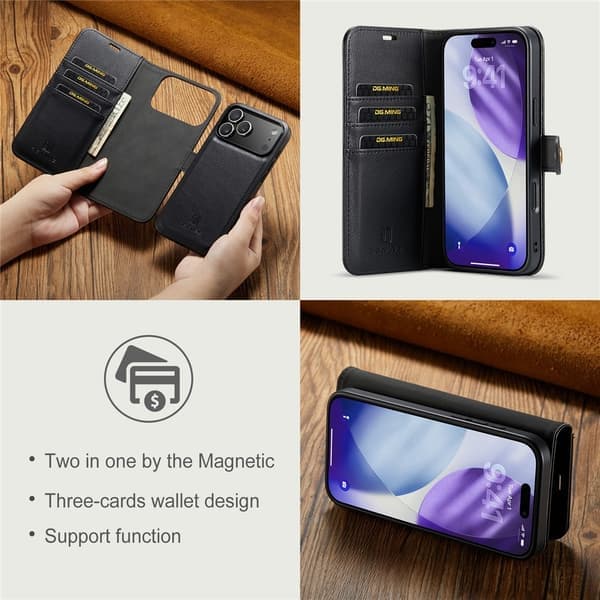 DG MING iPhone 17 Pro Max 2-i-1 Magnet Lommebokdeksel