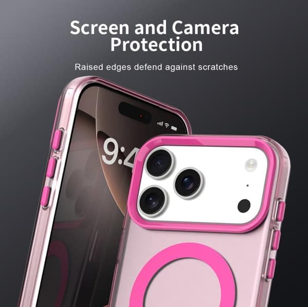 iPhone 17 Pro Max Deksel - Candy Magsafe PC Hybrid TPU Rød Röd
