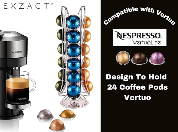 Kaffekapselholder kompatibel med Vertuo (24 kapsler) - Holder til kaffekapsler - Roterende