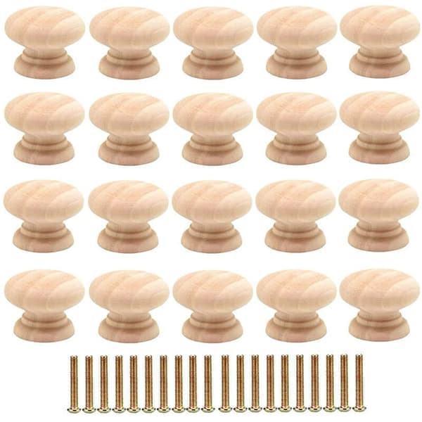 Sett med 20 runde 35 mm treknapper - skaphåndtak med skruer
