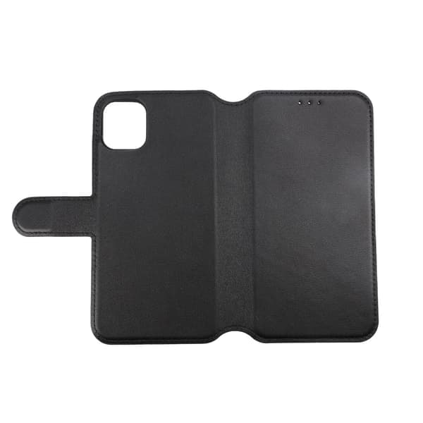 iPhone 11 Lompakkokotelo Nahka Rvelon - Musta Musta