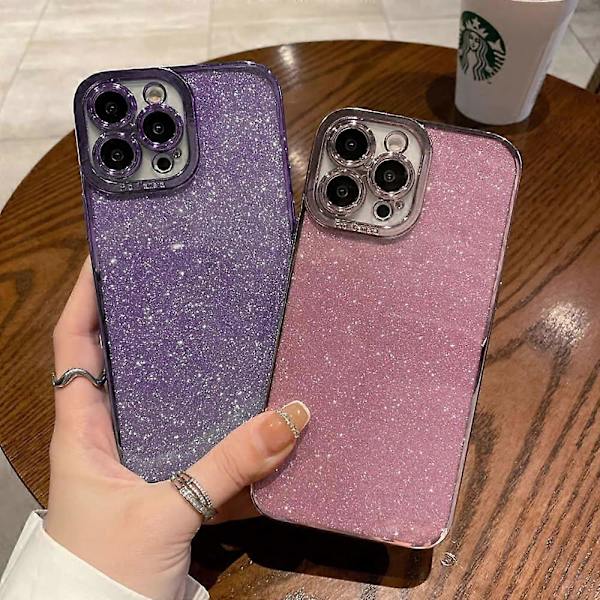 iPhone 12 Pro Glitter Luksus Deksel - Søtt Fleksibelt Plating Deksel, Kamerabeskyttelse, Støtsikkert, Motedesign for Kvinner og Menn Glitter standard