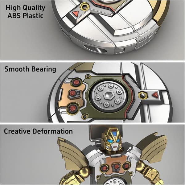 3 st transformerbara fidget spinners för barnkalas, deformerbara robotspinner fidgetleksaker, fingertoppsgyro för stresslindring och sensorisk