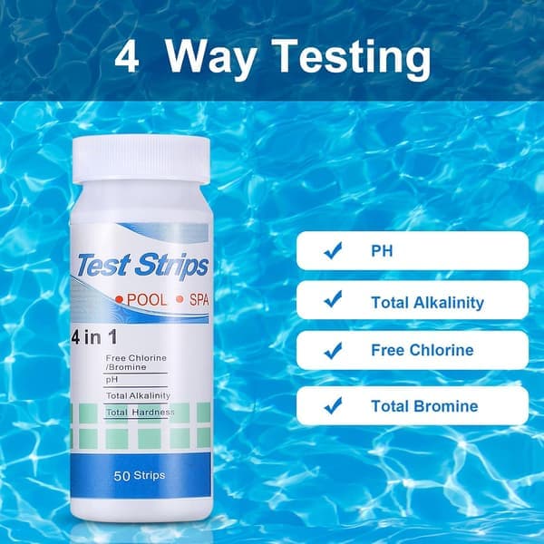 100 pH-testpinde til boblebad, 4-i-1 testpinde til pool og spa til omhyggelig vandtest af pH, 2-pak