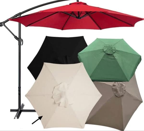 Udskiftningsbetræk til parasol diameter 3 meter 6 arme Udskiftningsparasol kun til markise (creme)