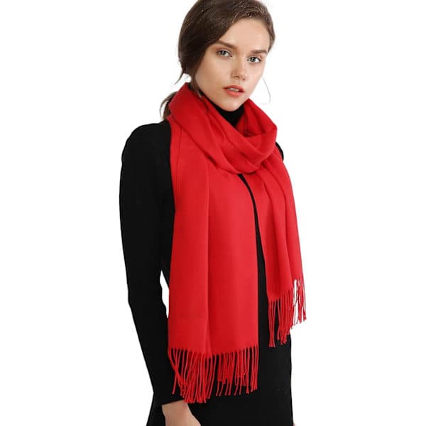 Pashmina-sjal og -skjerf for kvinner, bryllupssjal, rød vinter Oath
