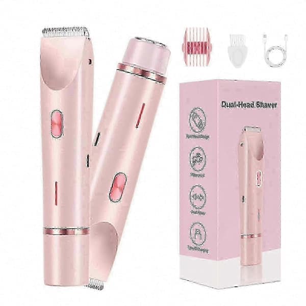Dermave bikinikarvapoistolaite naisille, 2-in-1 märkä- ja kuivakäyttöinen sähköinen bikinikarvapoistolaite kaksoispäillä