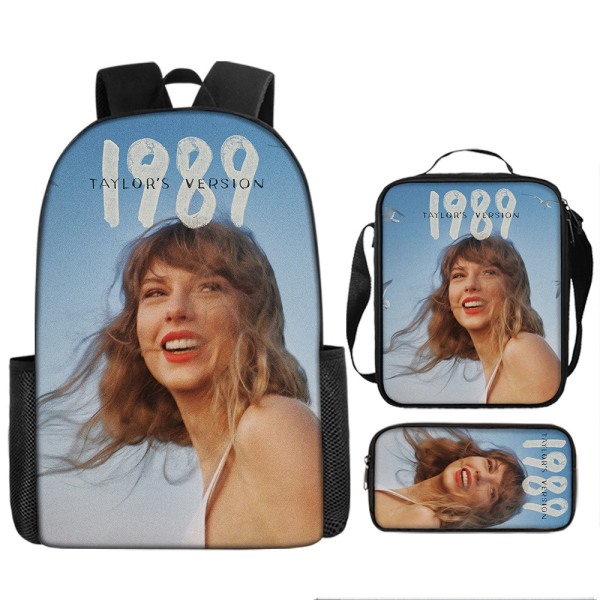 3-delt sæt Taylor Swift fan skoletaske med stor kapacitet studerende rygsæk style 5
